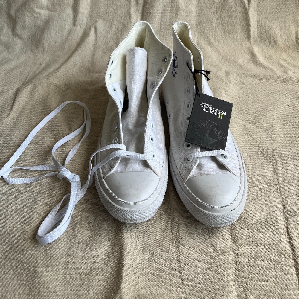 NWT Converse Chuck II 2 Hi Top White Nike Lunarlon Size Men's 9.5